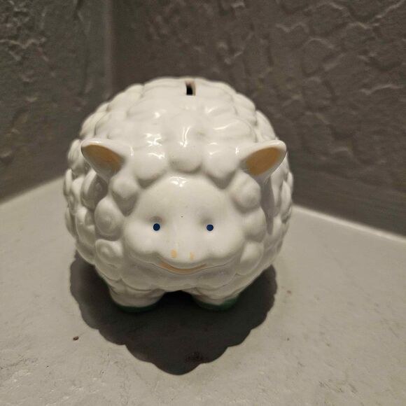 Lamb Sheep Piggy Bank with Stopper - Picture 3 of 5